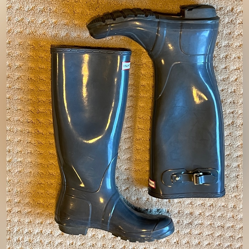 Dark Grey Gloss Hunter Boots